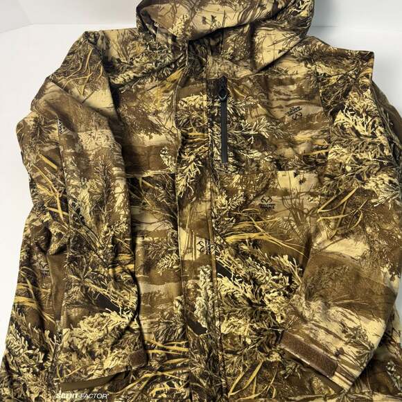 Realtree MAX-1 XT Camo Hunting Jacket Scent-Factor Hooded Parka Mens medium